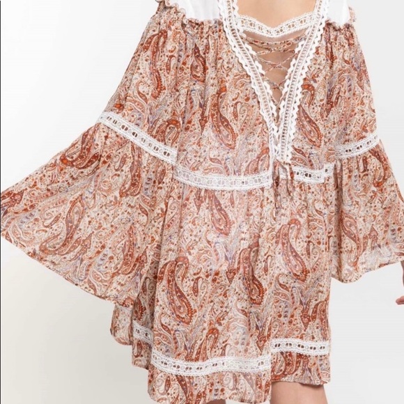 #1254 POL Festive Paisley Eyelet Dress / Tunic Top - Picture 6 of 16